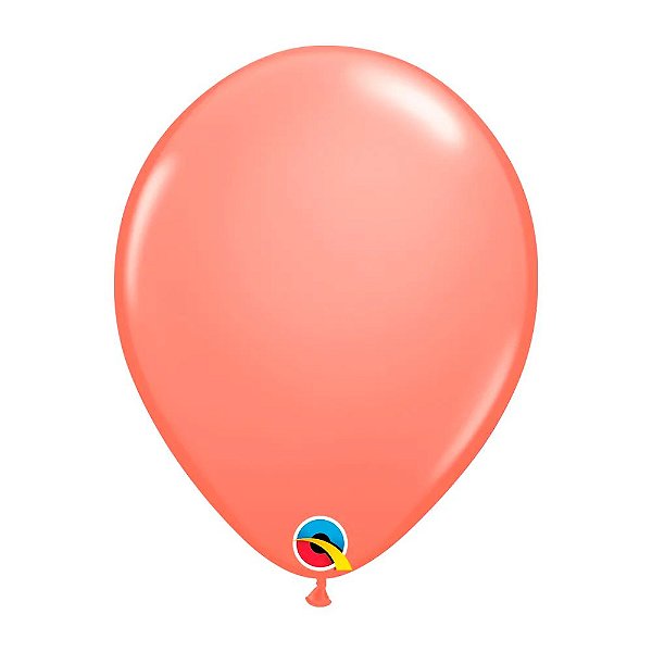 Balão Qualatex 11" - Qx Party Balloon Pkg Plain - Coral - 6 Un