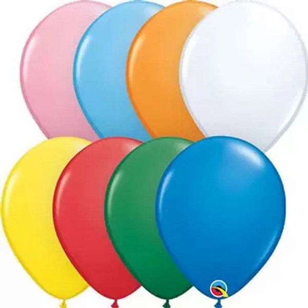 Balão Qualatex 11" - Qx Party Balloon Pkg Plain - Sortido Especial - 6 Un