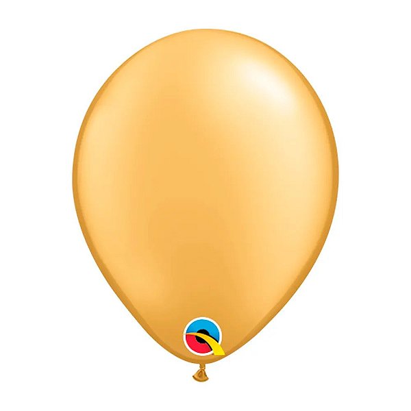 Balão Qualatex 11" - Qx Party Balloon Pkg Plain - Ouro - 6 Un