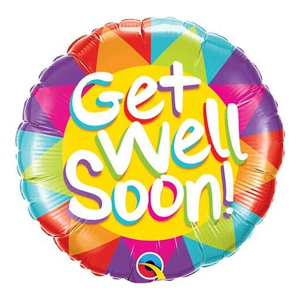 Balão Qualatex 18" - Redondo - Get Well Soon!-Raio De Sol - 1 Un