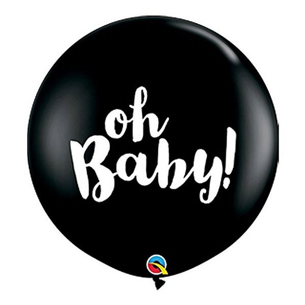 Balão Qualatex 3" - Redondo Preto Onix - Oh Baby! - 2 Un