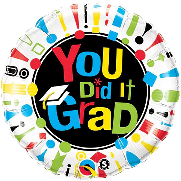 Balão Qualatex 09" - Redondo Solto - You Did It Grad! - 1 Un