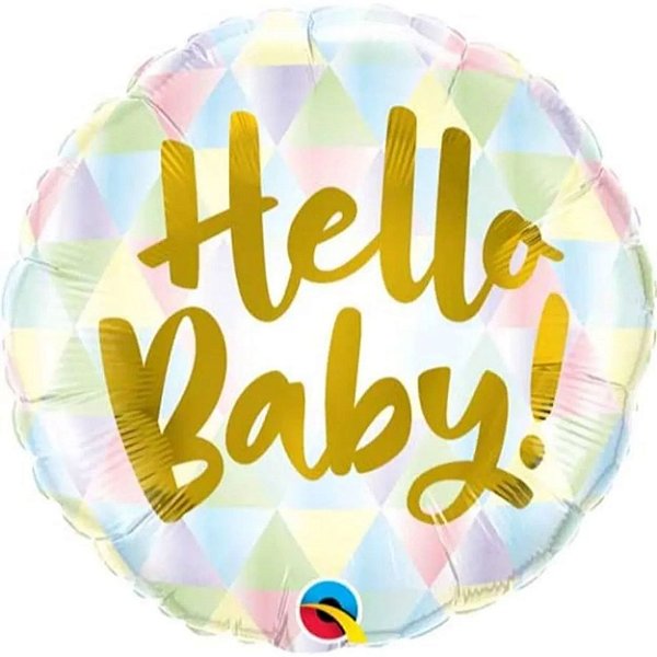 Balão Qualatex 04" - Redondo Solto - Hello Baby! - 1 Un