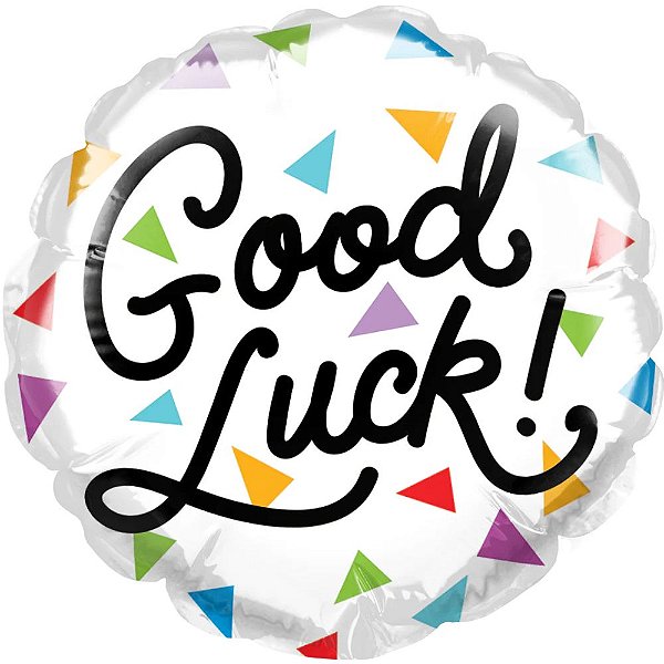 Balão Qualatex 4" - Redondo Solto - Good Luck!-Triangulos - 1 Un