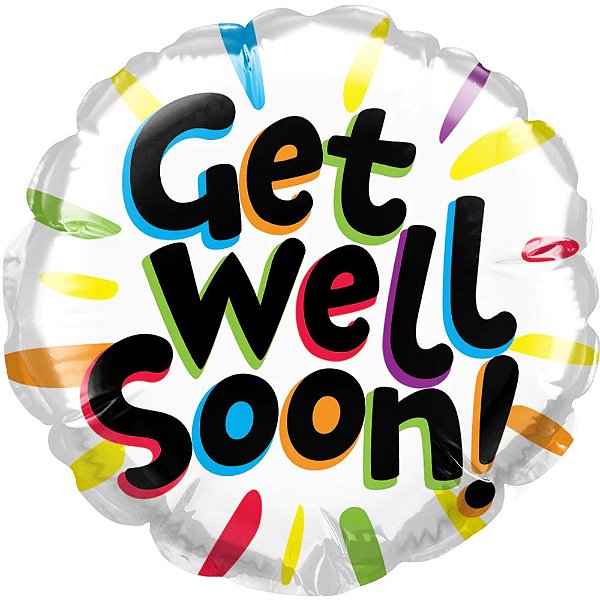 Balão Qualatex 4" - Redondo Solto - Get Well Soon!-Vistoso - 1 Un