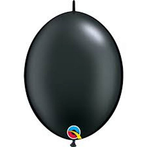 Balão Qualatex 12" - Q-Link Preto Perolado - Liso Látex - 50 Un