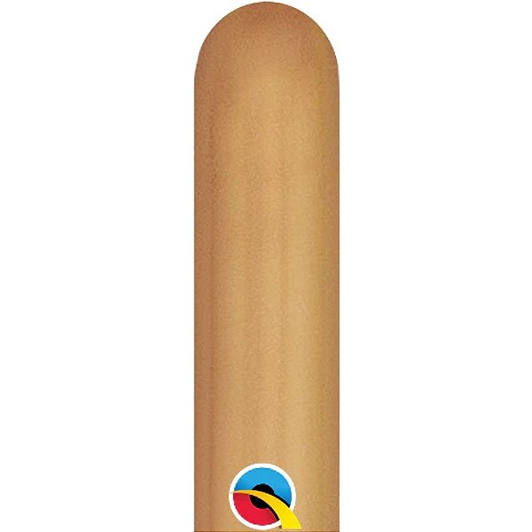 Balão Qualatex 260Q Chrome Ouro - Liso Látex - 100 Un