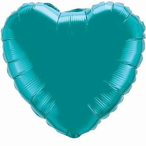 Balão Qualatex 18" - Coração - Azul Petróleo Metalizado Liso - 1 Un