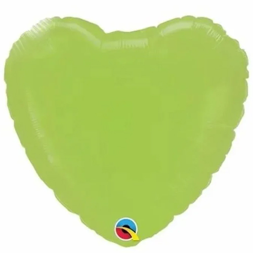 Balão Qualatex 04" - Coração - Verde Lima Metalizado Liso - 1 Un