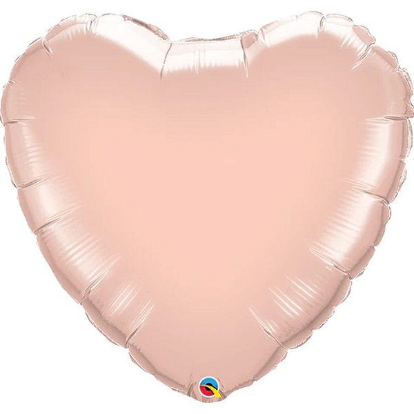 Balão Qualatex 18" - Coração - Rosê Metalizado Liso - 1 Un