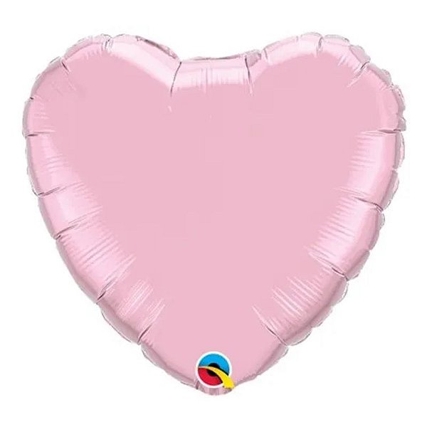 Balão Qualatex 09" - Coração - Rosa Perolado Metalizado Liso - 1 Un