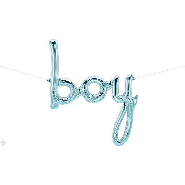 Balão Qualatex 42" - Escrita - Boy Azul Pastel - 1 Un