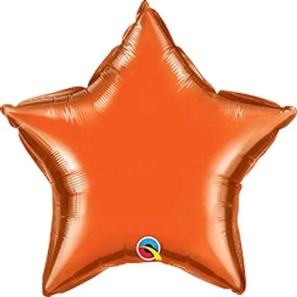 Balão Qualatex 20" - Estrela - Laranja Metalizado Liso - 1 Un