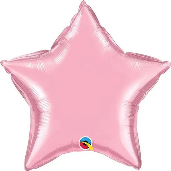 Balão Qualatex 04" - Estrela - Rosa Perolado Metalizado Liso - 1 Un