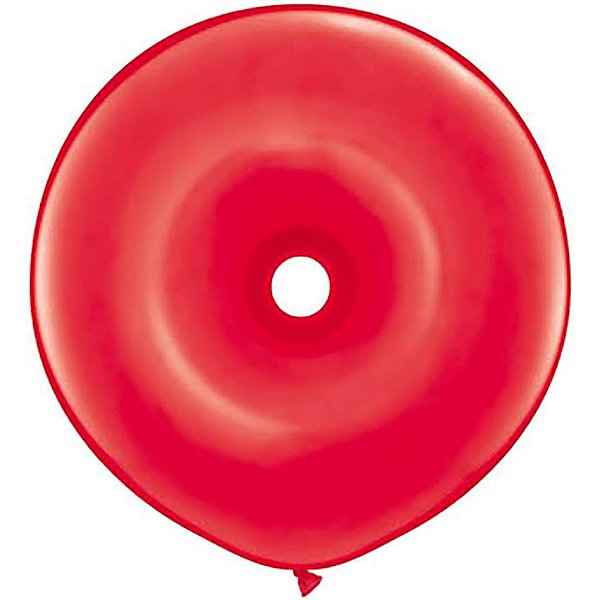 Balão Qualatex 16" - Geo Vermelho - Liso Látex Donut - 25 Un