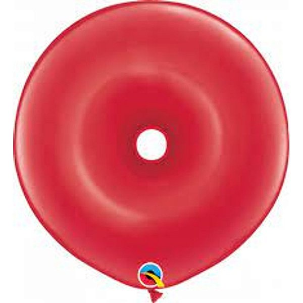 Balão Qualatex 16" - Geo Vermelho Rubi - Liso Látex Donut - 25 Un