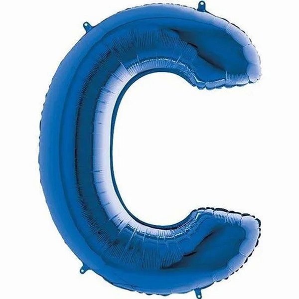 Balão Qualatex 34" - Letra - C Azul - 1 Un