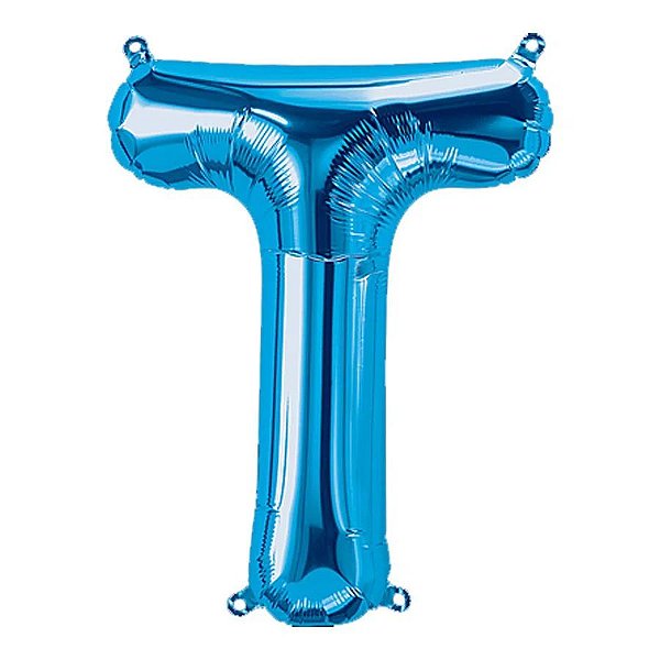 Balão Qualatex 34" - Letra - T Azul - 1 Un