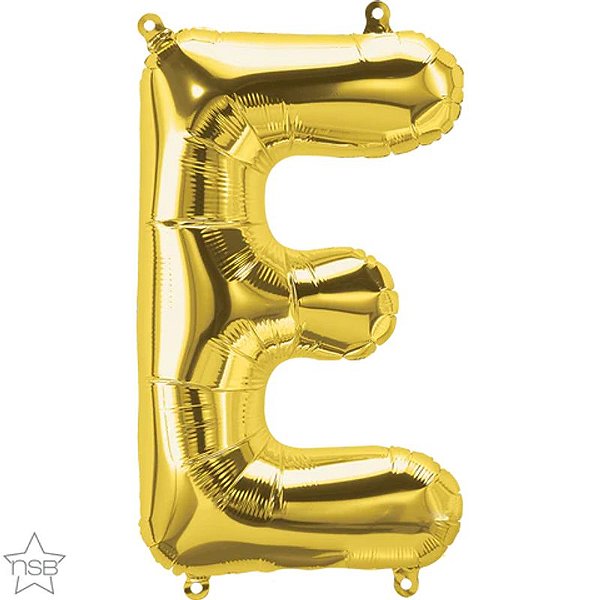 Balão Qualatex 16" - Letra - E Ouro - 1 Un