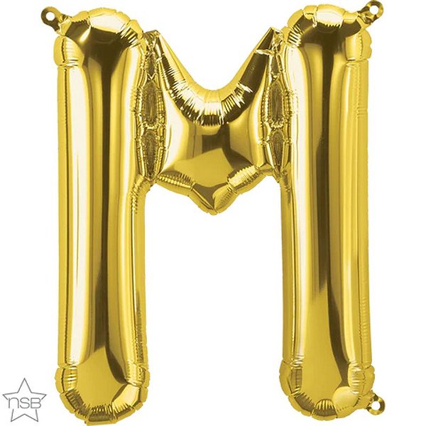 Balão Qualatex 16" - Letra - M Ouro - 1 Un
