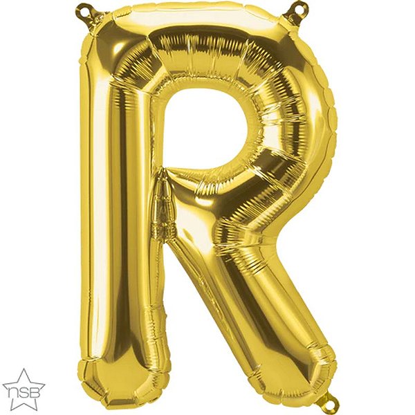 Balão Qualatex 16" - Letra - R Ouro - 1 Un