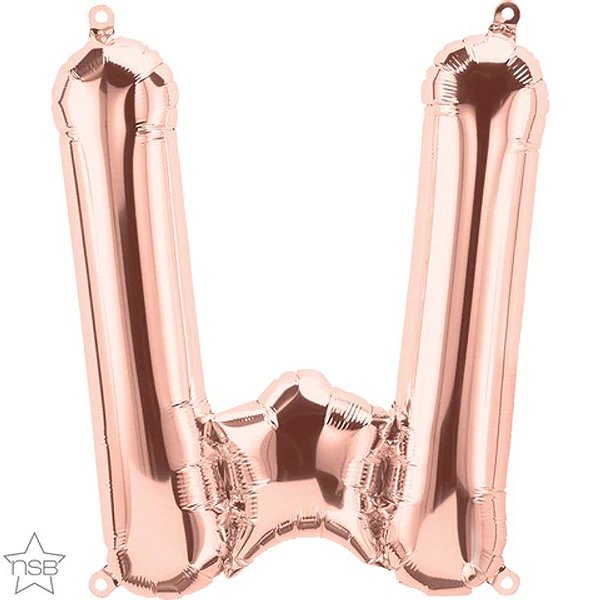 Balão Qualatex 16" - Letra - W Rosê - 1 Un