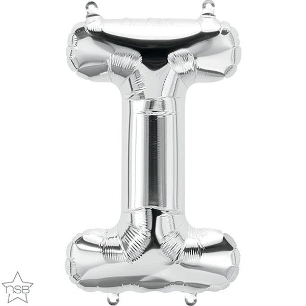 Balão Qualatex 16" - Letra - I Prata - 1 Un