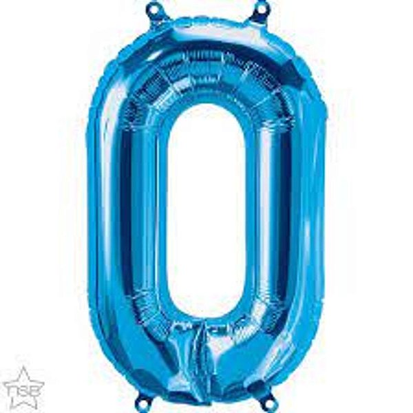 Balão Qualatex 16" - Número - 0 Azul - 1 Un