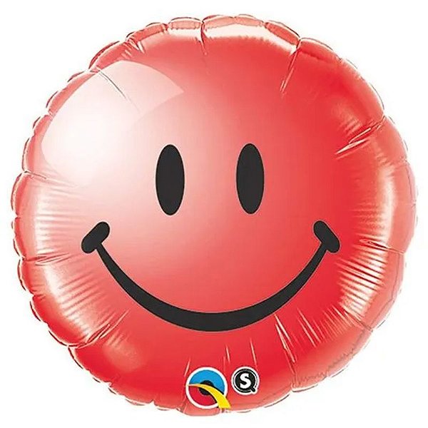 Balão Qualatex 18" - Redondo - Sorriso Vermelho - 1 Un