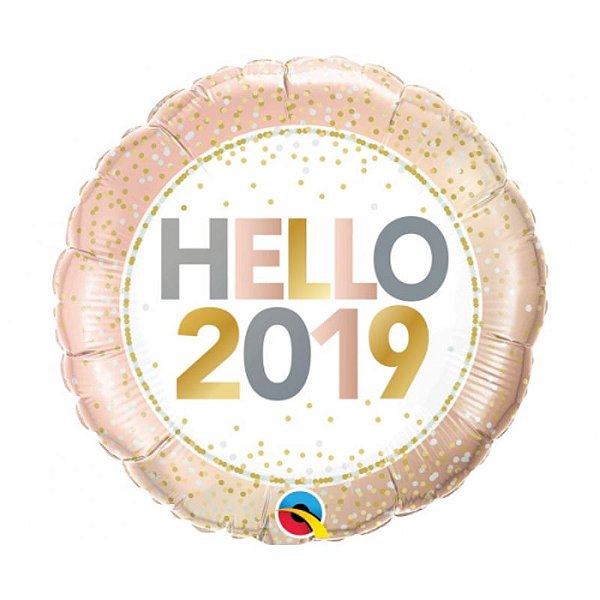 Balão Qualatex 18" - Redondo - Hello 2019 - 1 Un