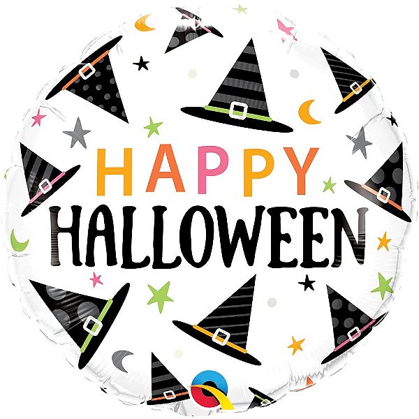 Balão Qualatex 18" - Redondo - Halloween-Chapéu De Bruxa - 1 Un