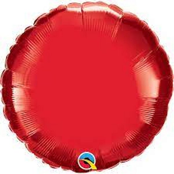 Balão Qualatex 18" - Redondo - Vermelho Rubi Metalizado Liso - 1 Un