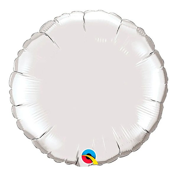 Balão Qualatex 18" - Redondo - Prata Metalizado Liso - 1 Un