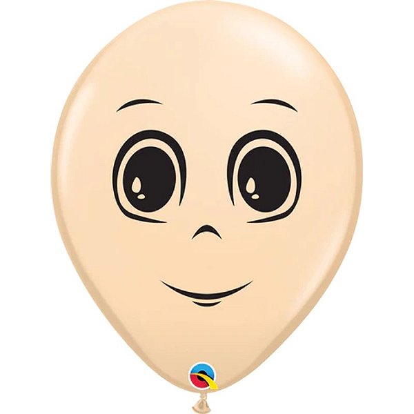 Balão Qualatex 16" - Redondo Blush - Rosto Masculino - 50 Un