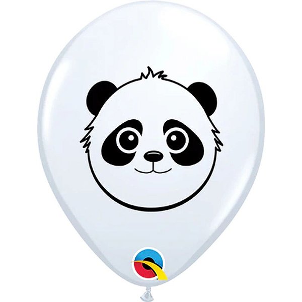 Balão Qualatex 5" - Redondo Branco - Urso Panda - 100 Un