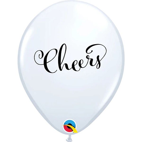 Balão Qualatex 11" - Redondo Branco - Cheers - 50 Un