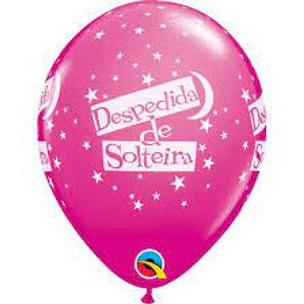 Balão Qualatex 11" - Redondo Cereja Intenso - Despedida De Solteria-Estrelas - 50 Un