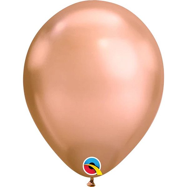 Balão Qualatex 11" - Redondo Chrome Rosê - Plain Látex - 100 Un