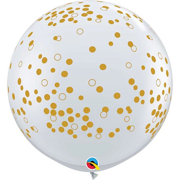 Balão Qualatex 3" - Transparente - Pontos De Confete - 2 Un
