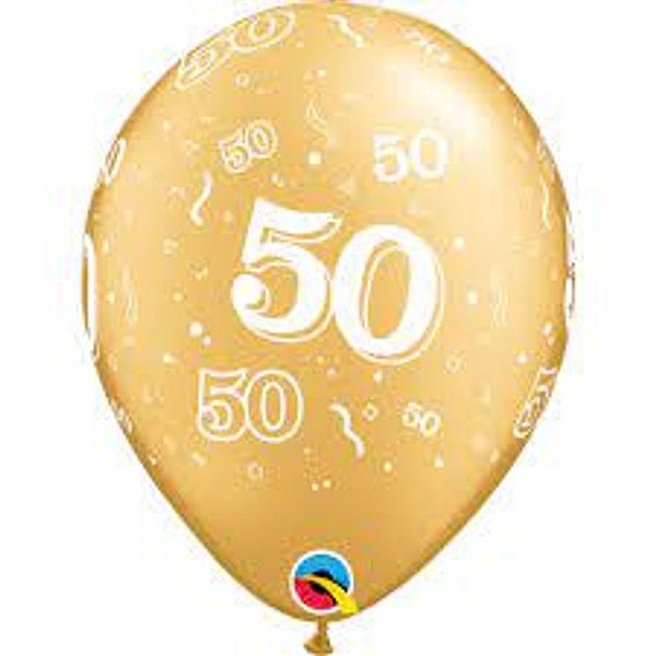 Balão Qualatex 11" - Redondo Ouro - 50 - 50 Un
