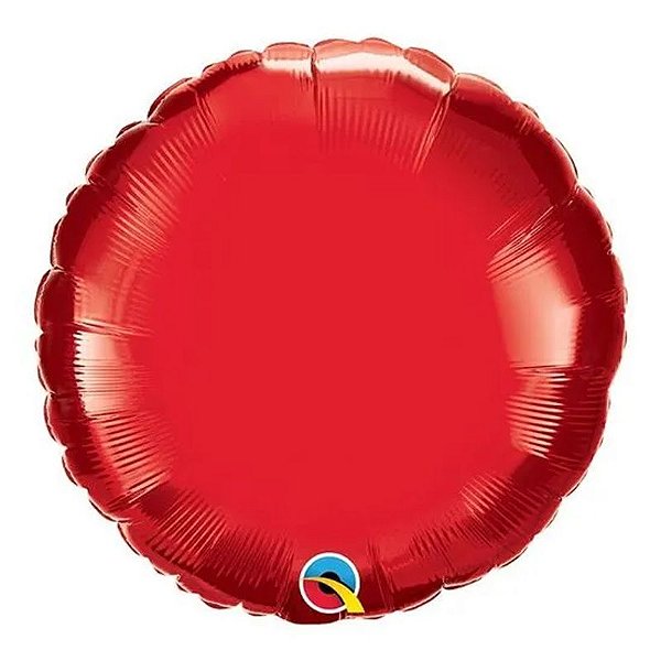 Balão Qualatex 04" - Redondo - Vermelho Rubi Metalizado Liso - 1 Un