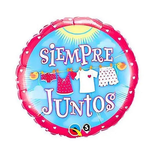 Balão Qualatex 18" - Redondo Solto - Siempre Juntos - 1 Un