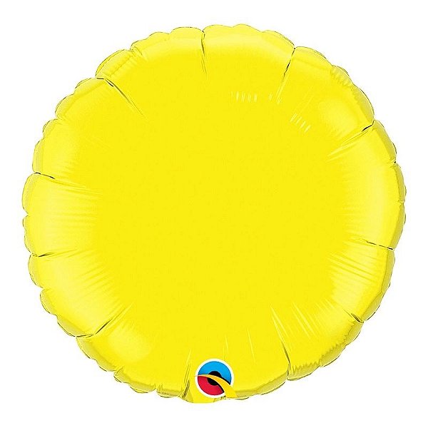 Balão Qualatex 18" - Redondo - Amarelo Metalizado Liso - 1 Un