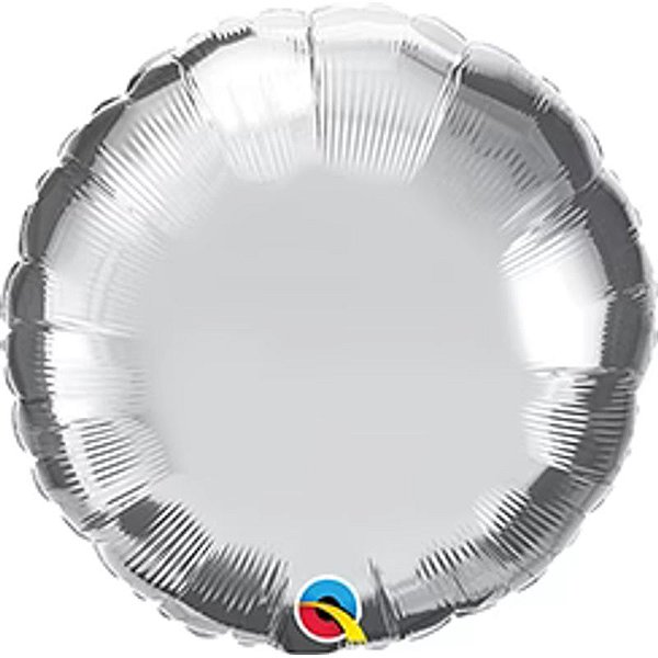 Balão Qualatex 09" - Redondo - Prata Metalizado Liso - 1 Un