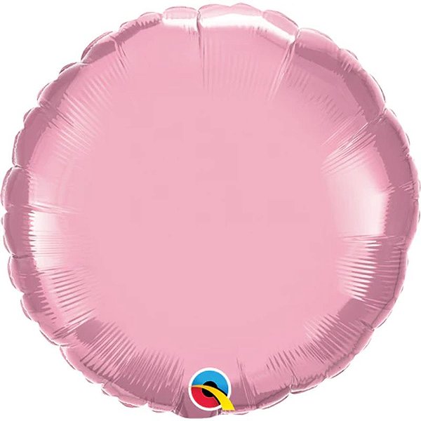 Balão Qualatex 18" - Redondo - Rosa Perolado Metalizado Liso - 1 Un
