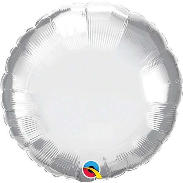 Balão Qualatex 18" - Redondo Solto - Chrome Prata - 1 Un
