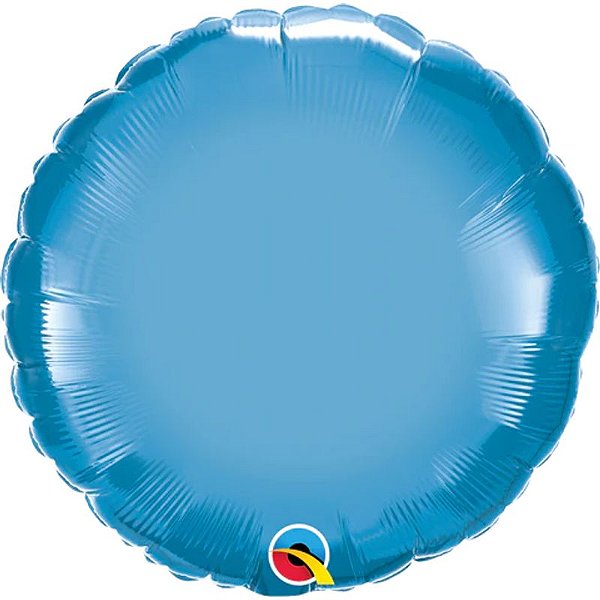 Balão Qualatex 18" - Redondo Solto - Chrome Azul - 1 Un