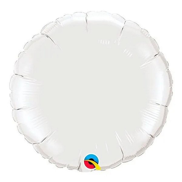 Balão Qualatex 09" - Redondo - Branco Metalizado Liso - 1 Un