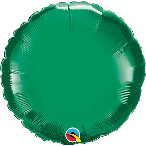 Balão Qualatex 18" - Redondo - Verde Esmeralda Metalizado Liso - 1 Un