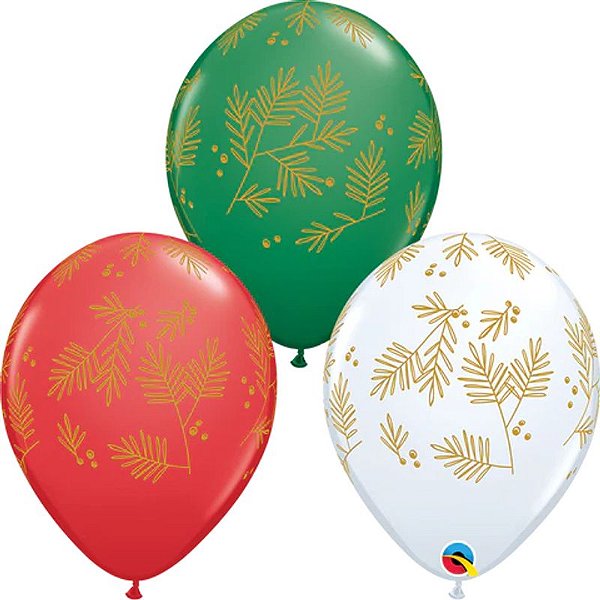 Balão Qualatex 11" - Redondo Sortido Especial - Contemporaneo Evergreen - 50 Un